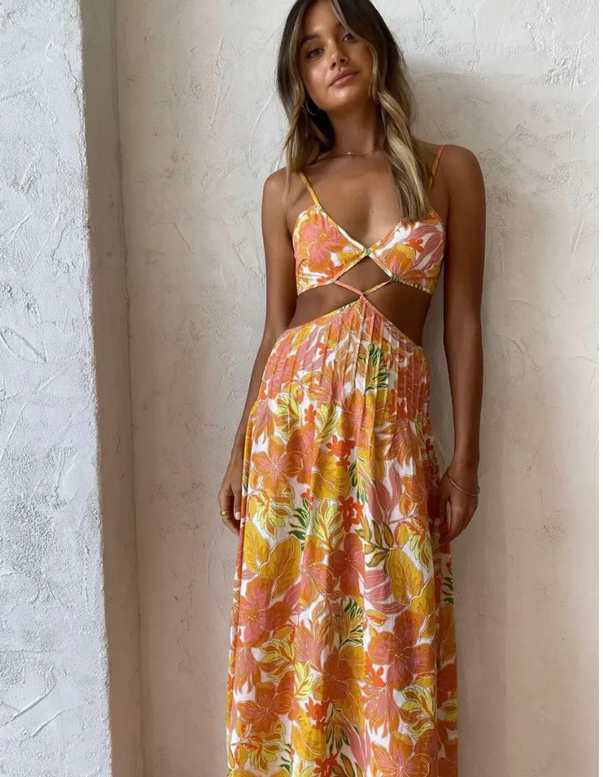 Issy Citrus Maxi Dress in Aloha Print Size 6 - Image 2