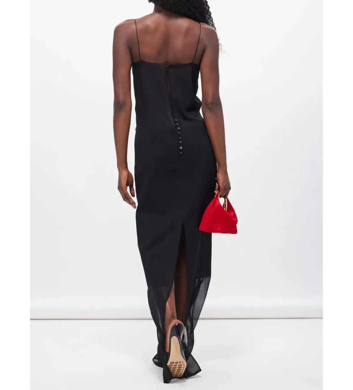 Jacquemus Brezza Slit-hem Chiffon Gown Black Size 8 - Image 2