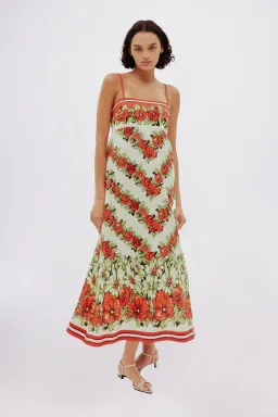 Alemais Exclusive Amelie Midi Day Dress Floral Size 10 for rent on The Volte - image 1