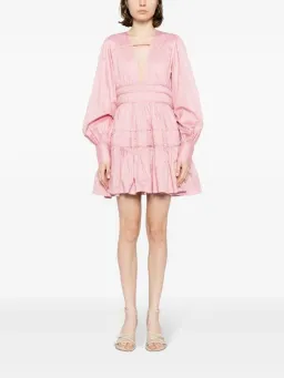Aje Fallingwater Ruched Mini Dress Chalk Pink Size 8 for rent on The Volte - image 5