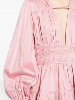 Aje Fallingwater Ruched Mini Dress Chalk Pink Size 8 for rent on The Volte - image 6