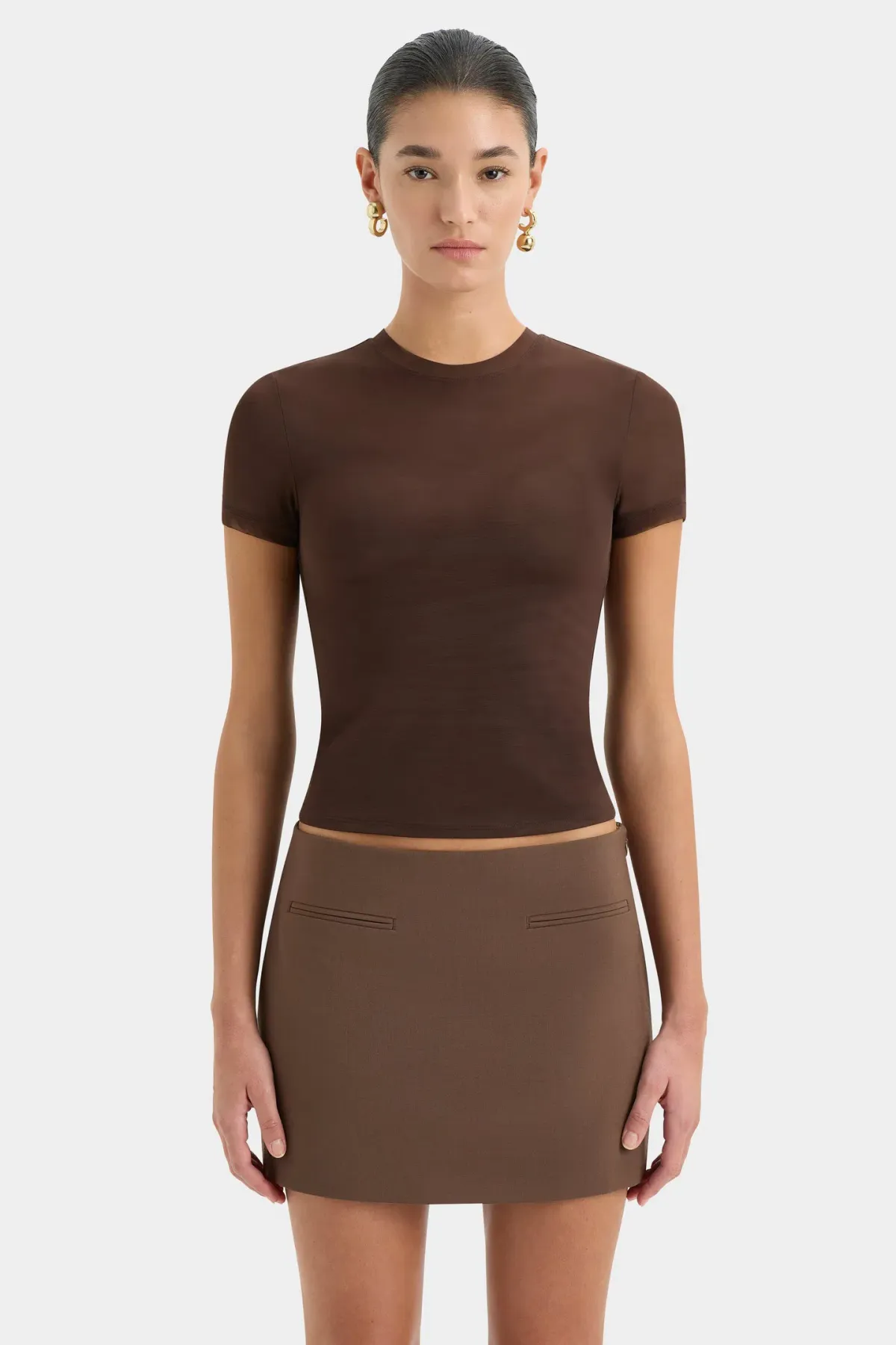 Sir The Label Bromley Bodice and Mini Skirt in Set Chocolate Size AU 8 - Image 4