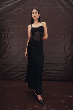 Sir the Label The Dunya Draped Gown in Black Size AU 10 for rent on The Volte - image 1
