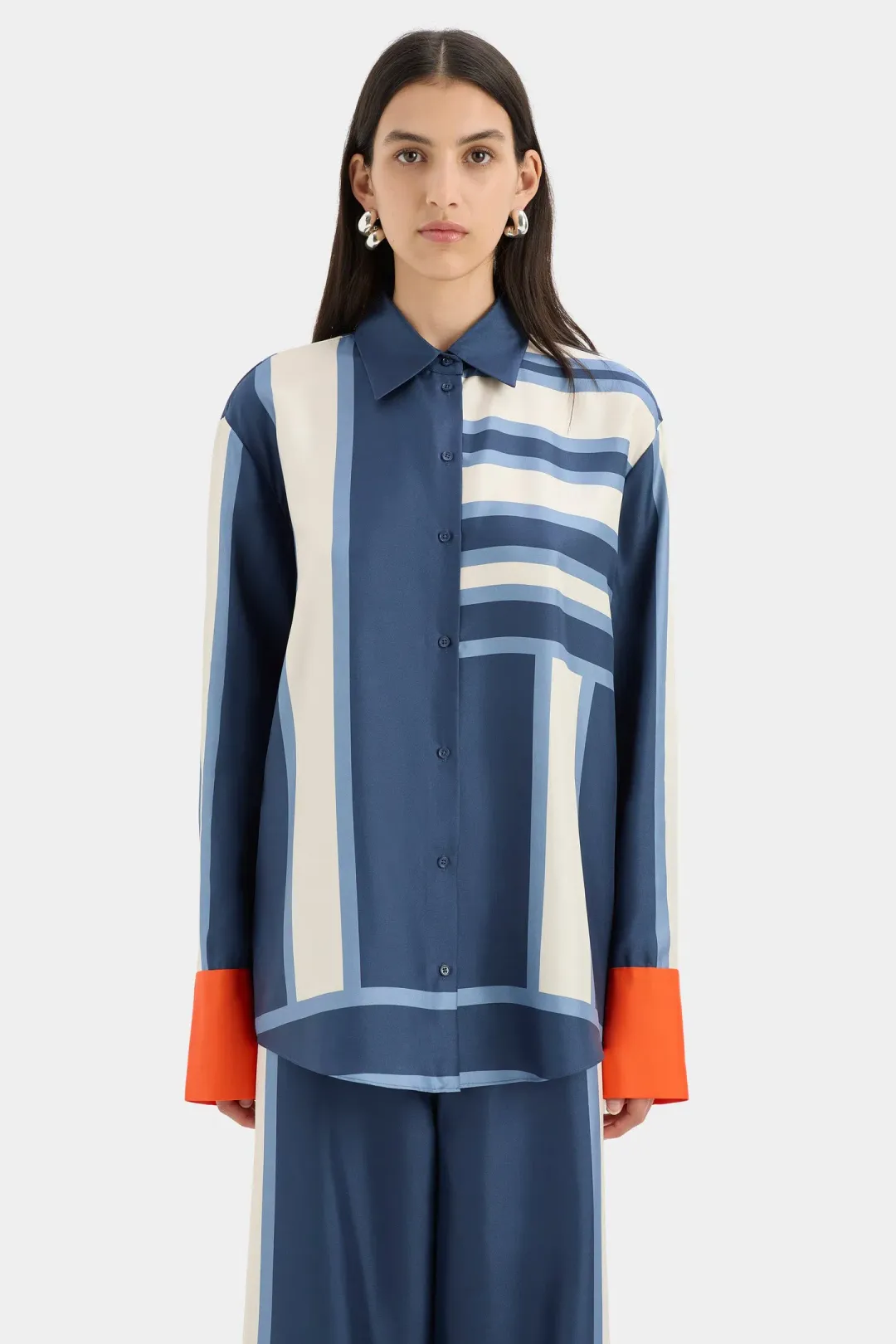 Sir The Label Dazed Shirt Size 0 / AU 6 and Belted Pant Size 2 / AU 10 in Studio Print for rent on The Volte - main image