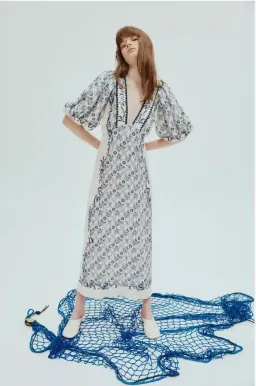 Alemais Airlie Midi Dress White/Blue Floral Size 10 for rent on The Volte - image 1