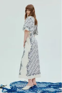 Alemais Airlie Midi Dress White/Blue Floral Size 10 for rent on The Volte - image 4