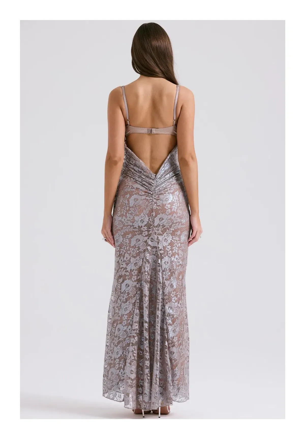 House of CB Azzurra Ice Blue Lace Godet Maxi Gown Size S/ AU 8 - Image 2