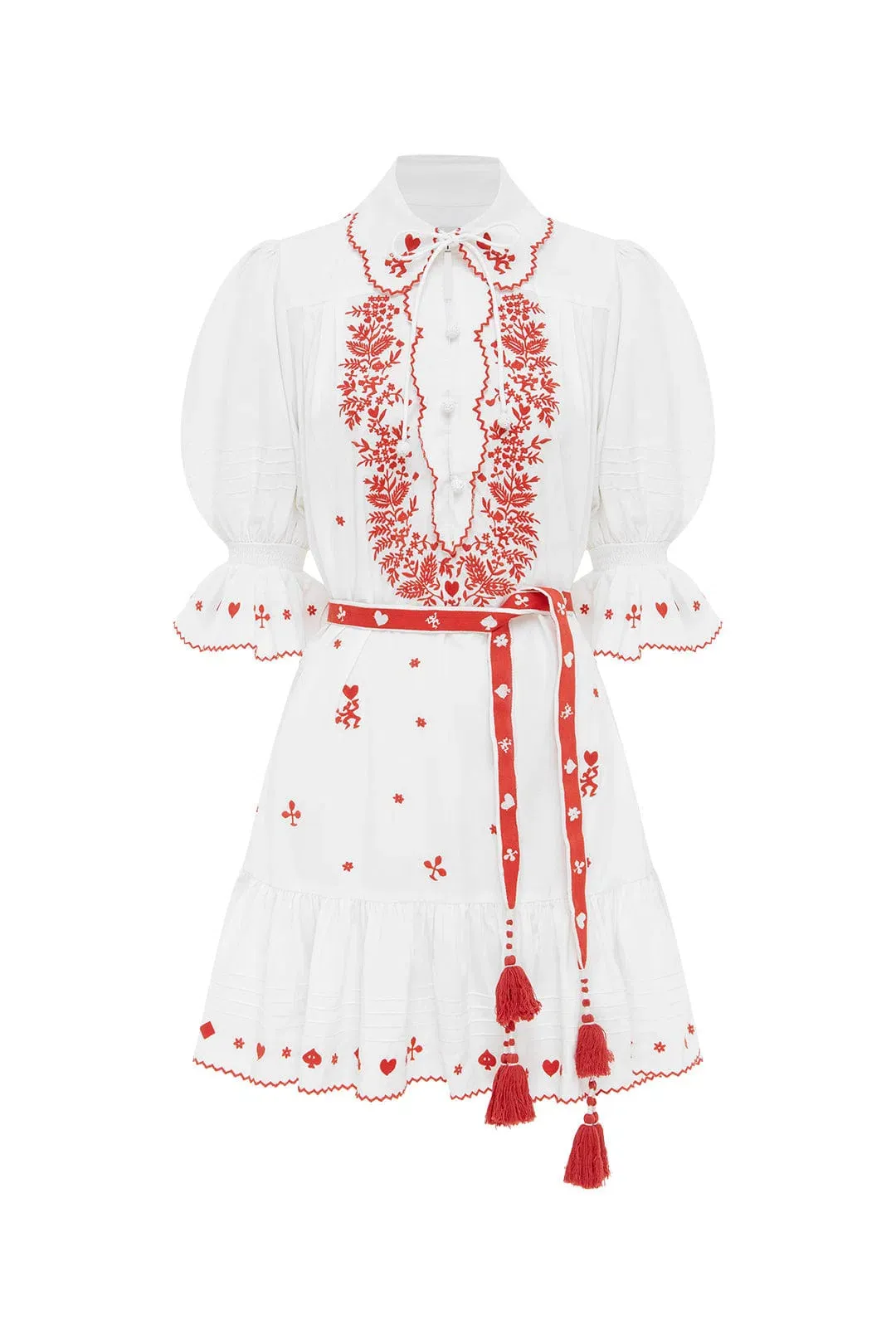 Alemais Hearts Embroidered Mini Dress White Size 16 for rent on The Volte - main image