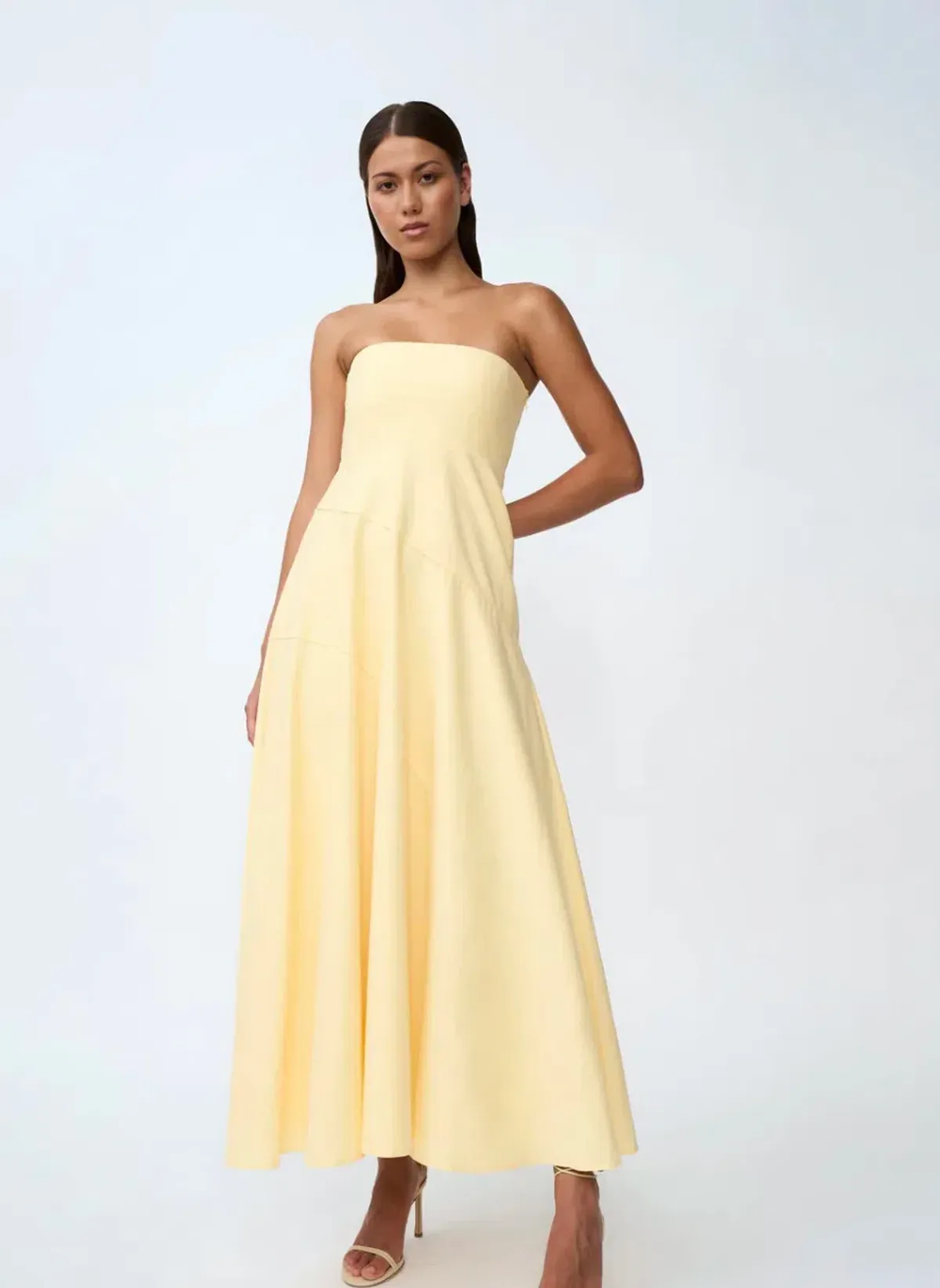By Johnny Lemon Drop Strapless Dress Yellow Size 12 - Image 1