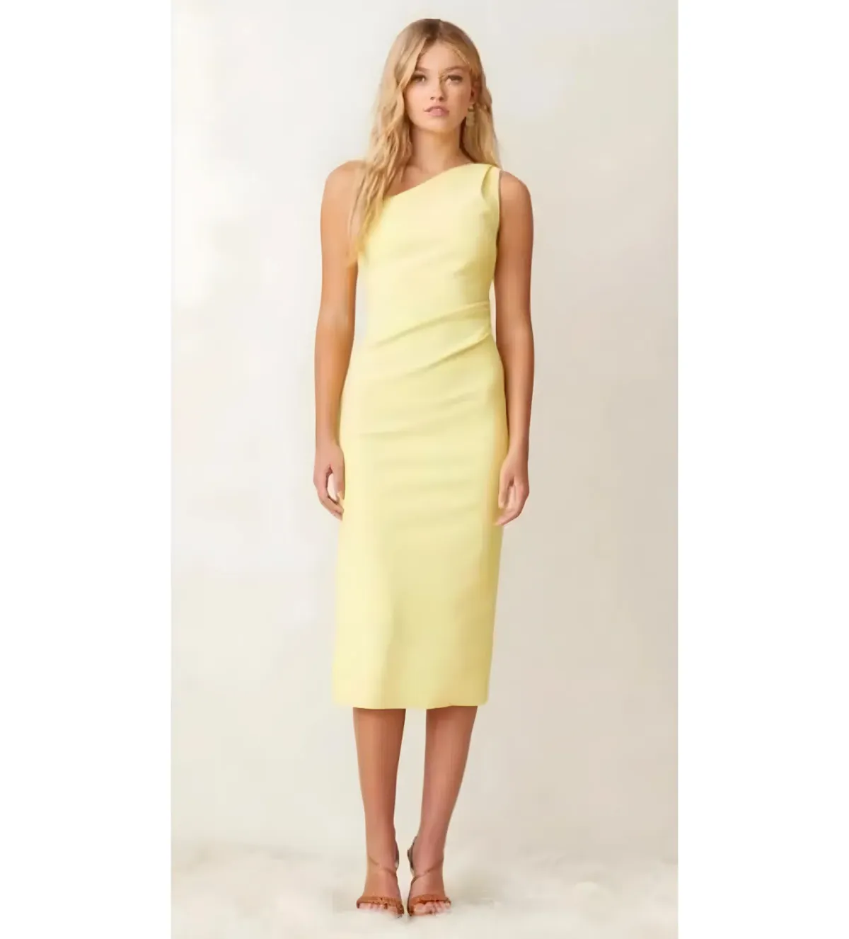 Bec & Bridge Gemma Asymetrical Midi Dress Lemon Size 8 - Image 1
