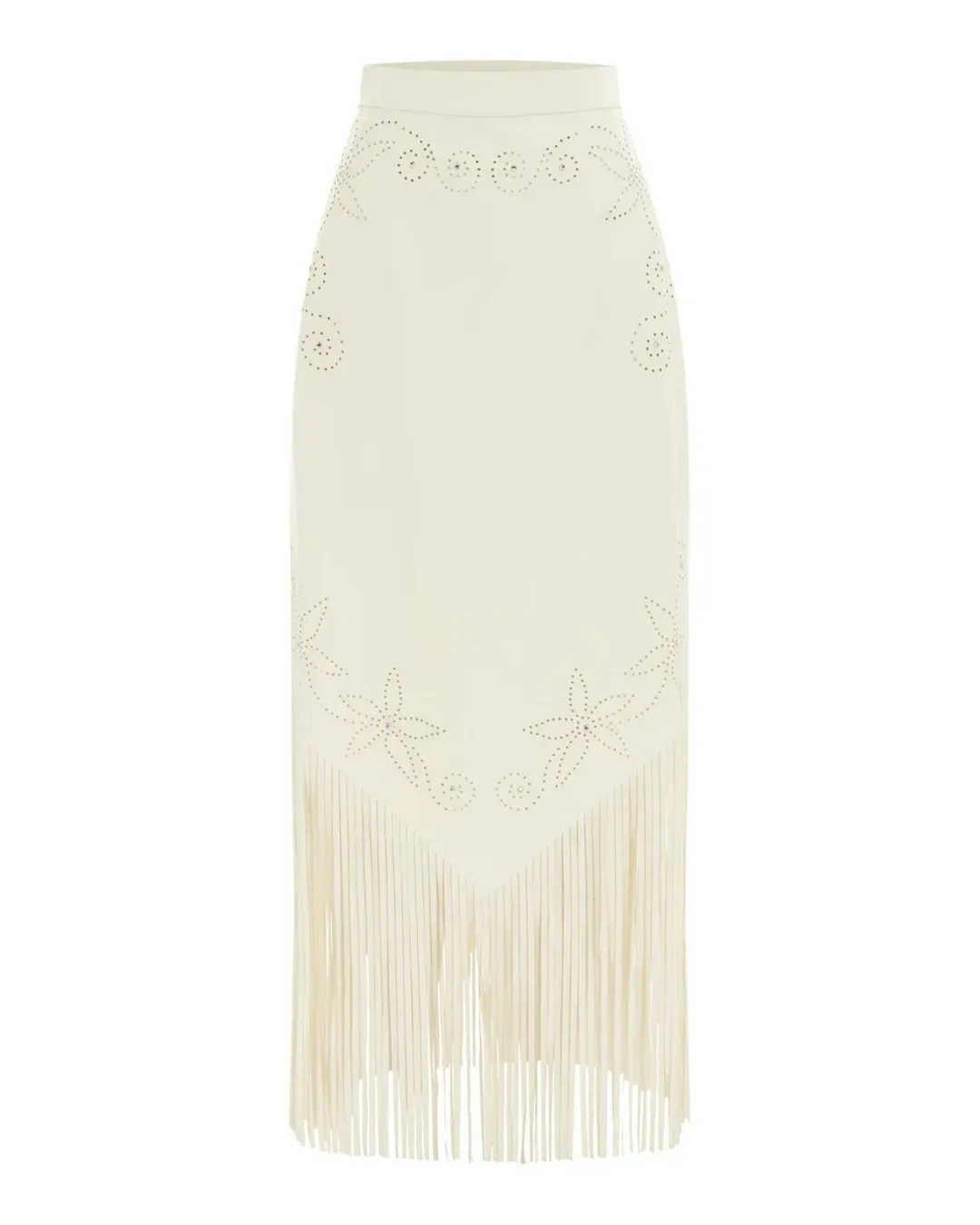 Alemais Barbara Fringe Skirt in White Size AU 10 for rent on The Volte - main image