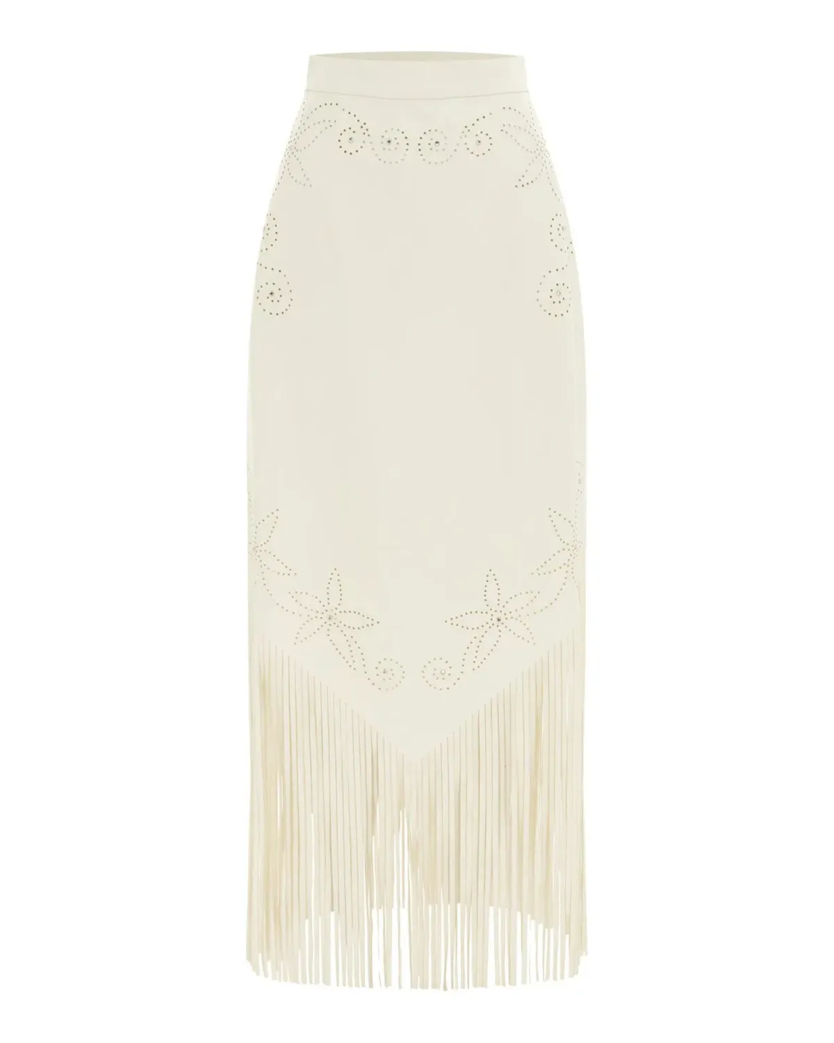 Alemais Barbara Fringe Skirt in White Size AU 10 - Image 5