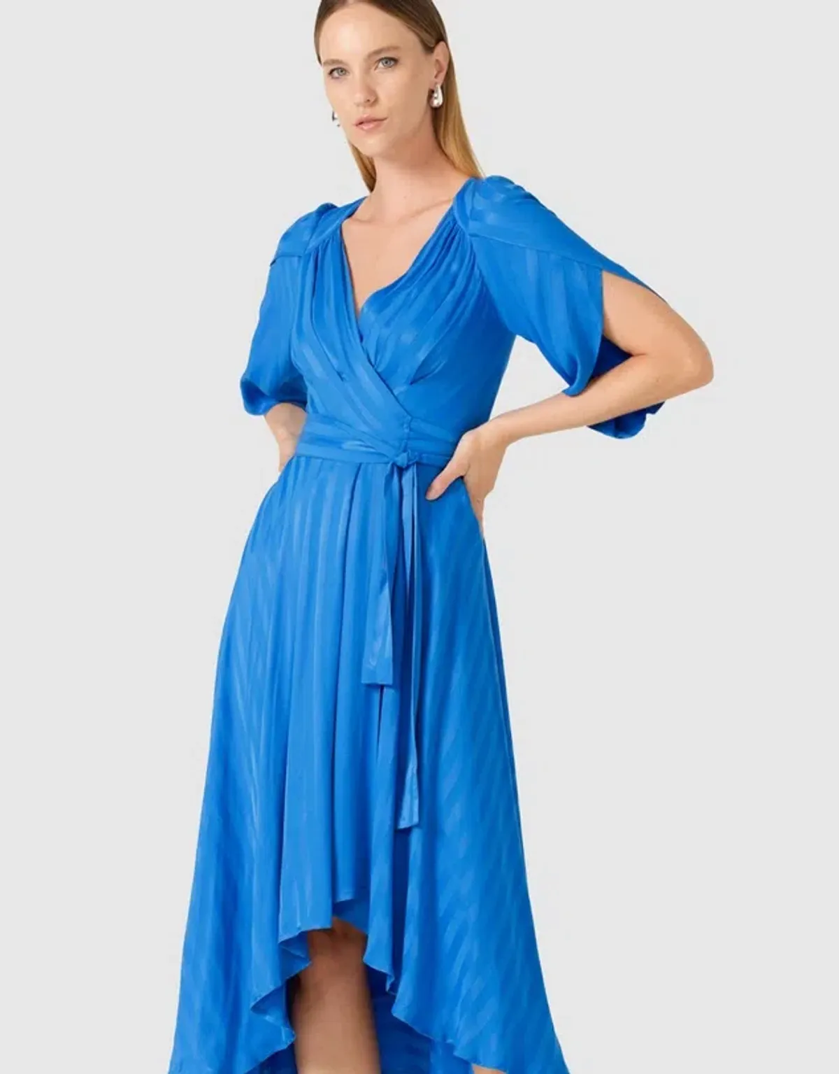 Sacha Drake Hanworth House Wrap Midi Dress in Cobalt Size 14 - Image 2