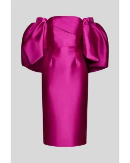 Solace London Aria Off Shoulder Dress Deep Purple Size AU 14 for rent on The Volte - image 1