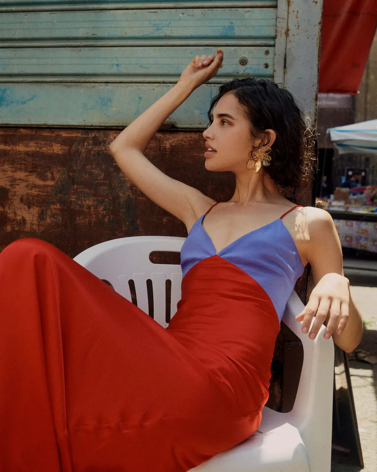 Rat & Boa Rosso Dress Red/Blue Size Medium / AU 10 - Image 2