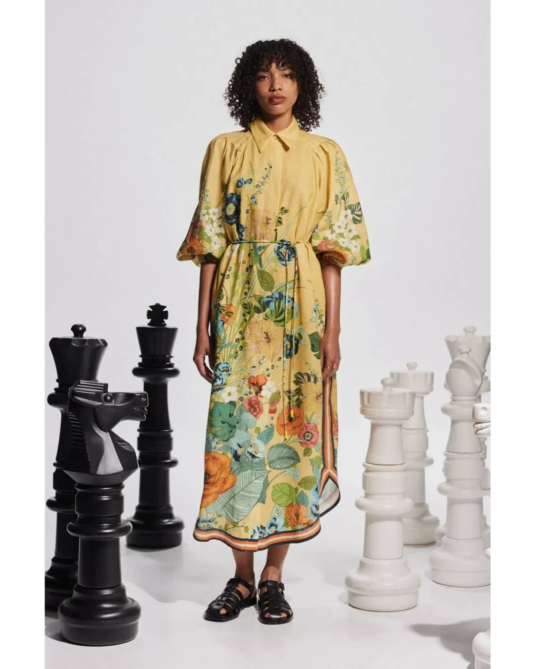 Alemais Cresida Shirtdress Yellow Floral Size AU 14 for rent on The Volte - main image