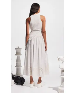 Alemais Pegasus Embroidered Midi Dress in Ivory Size AU 16 for rent on The Volte - image 3