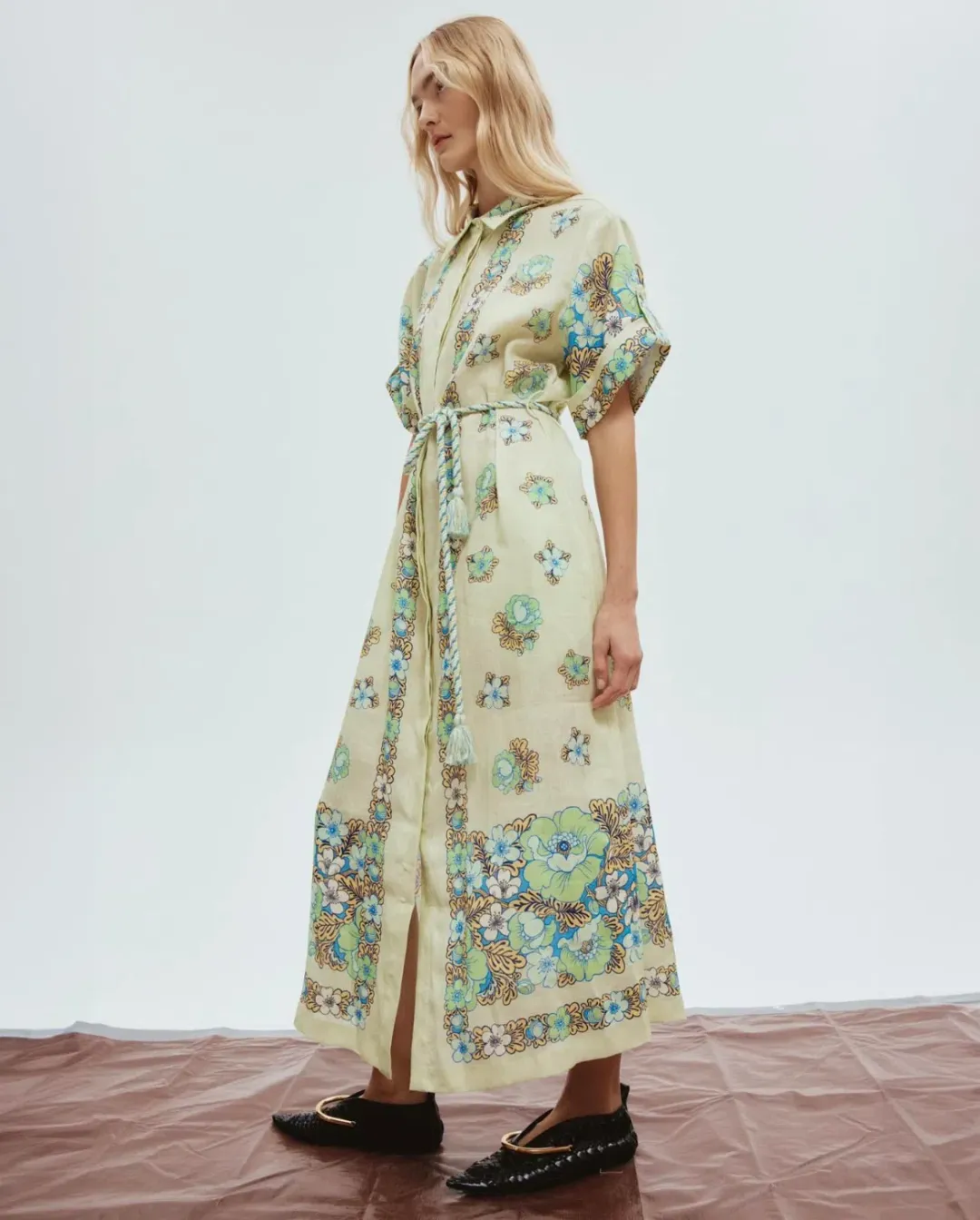 Alemais Velma Shirtdress Green Floral Size 8 for rent on The Volte - main image