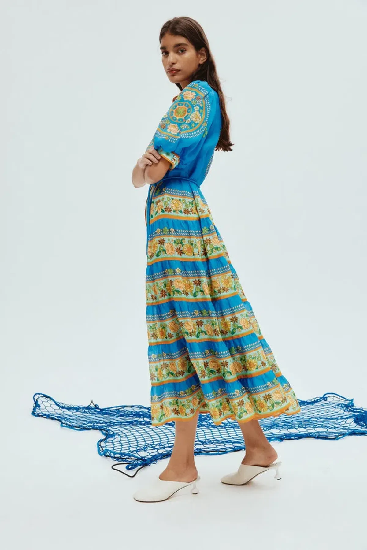 Alemais Linda Tiered Midi Dress Floral Size 12 for rent on The Volte - main image