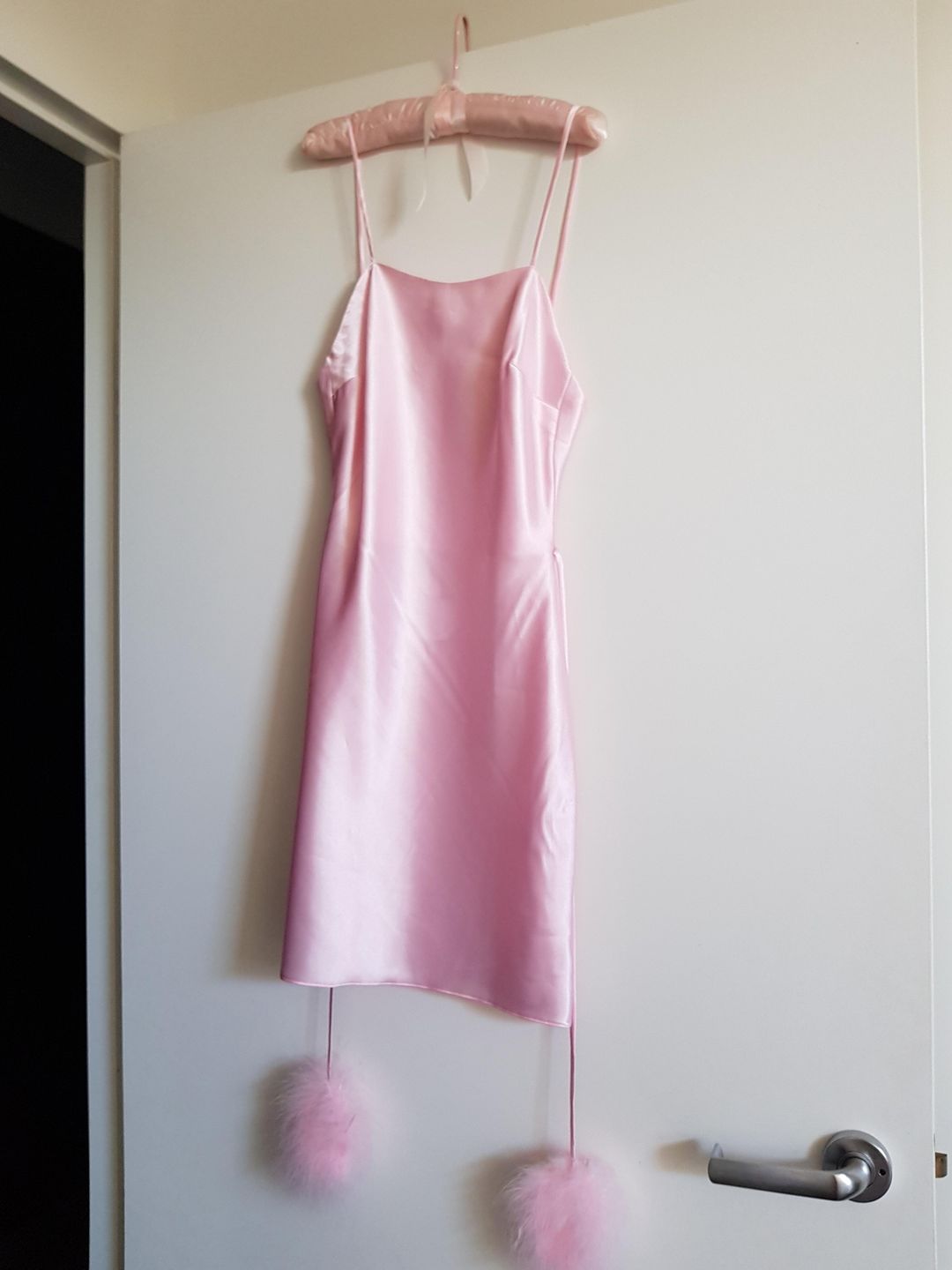 Dyspnea Gold Digger mini slip dress - baby spice pink for rent on The Volte - main image