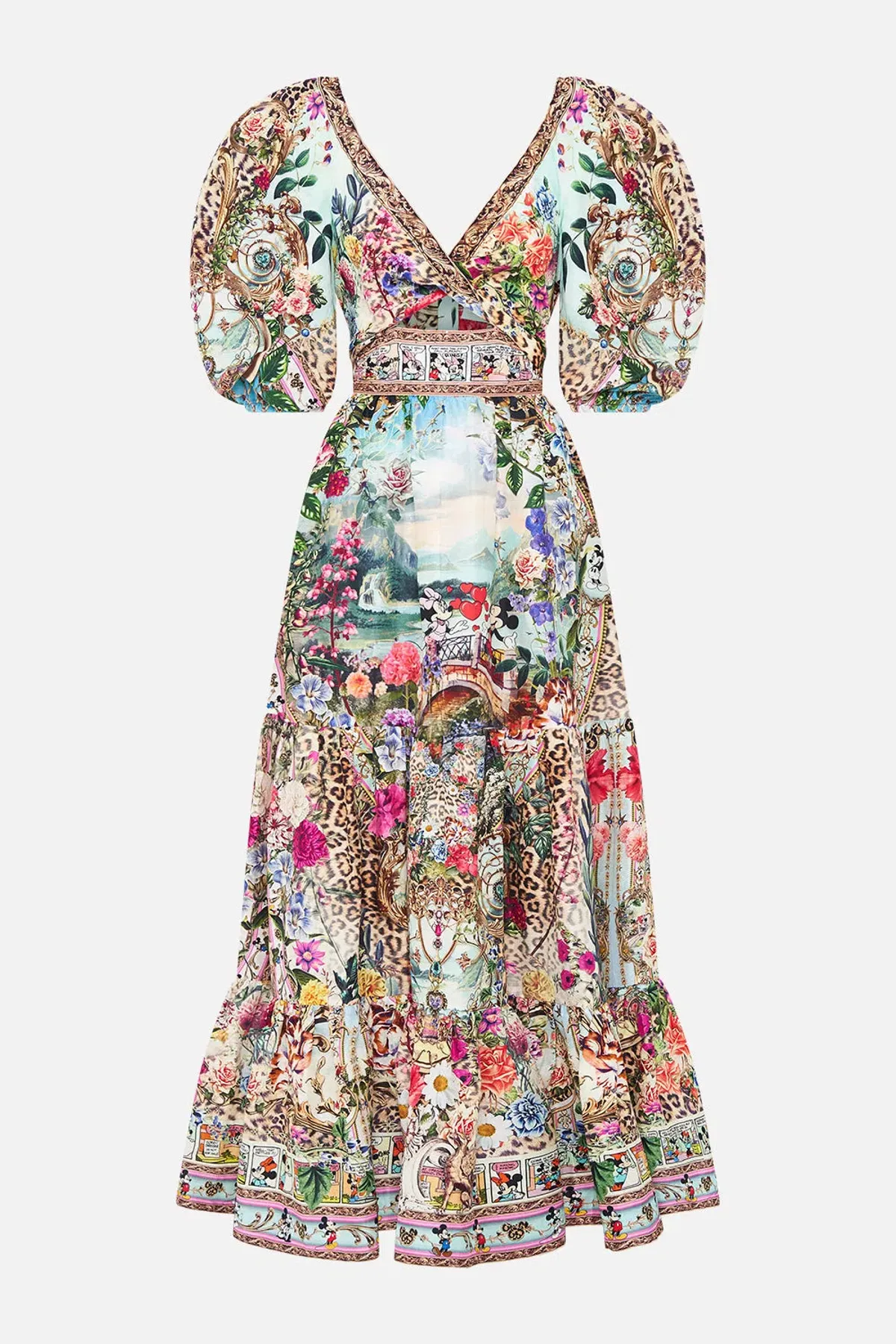 Camilla & Disney Tiered Puff Sleeve Dress Print Size 16 - Image 3