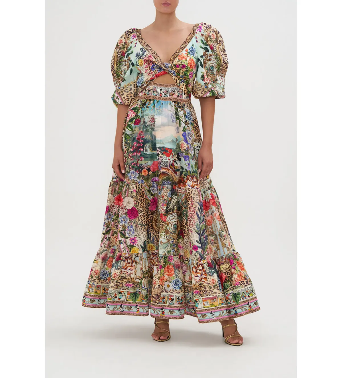 Camilla & Disney Tiered Puff Sleeve Dress Print Size 16 - Image 1