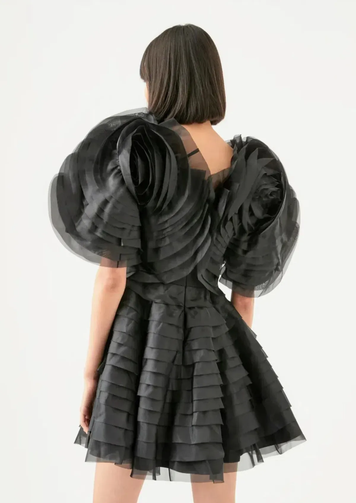 Aje Amour Ruffle Mini Dress Black Size 8 - Image 3