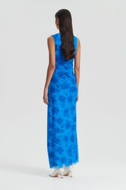Scanlon Theodore Floral Lace Print Mesh Dress Blue Print Size 10 for rent on The Volte - image 2