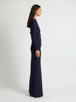 Christopher Esber Side Cowl Long Sleeve Dress Navy Size 8 for rent on The Volte - image 2