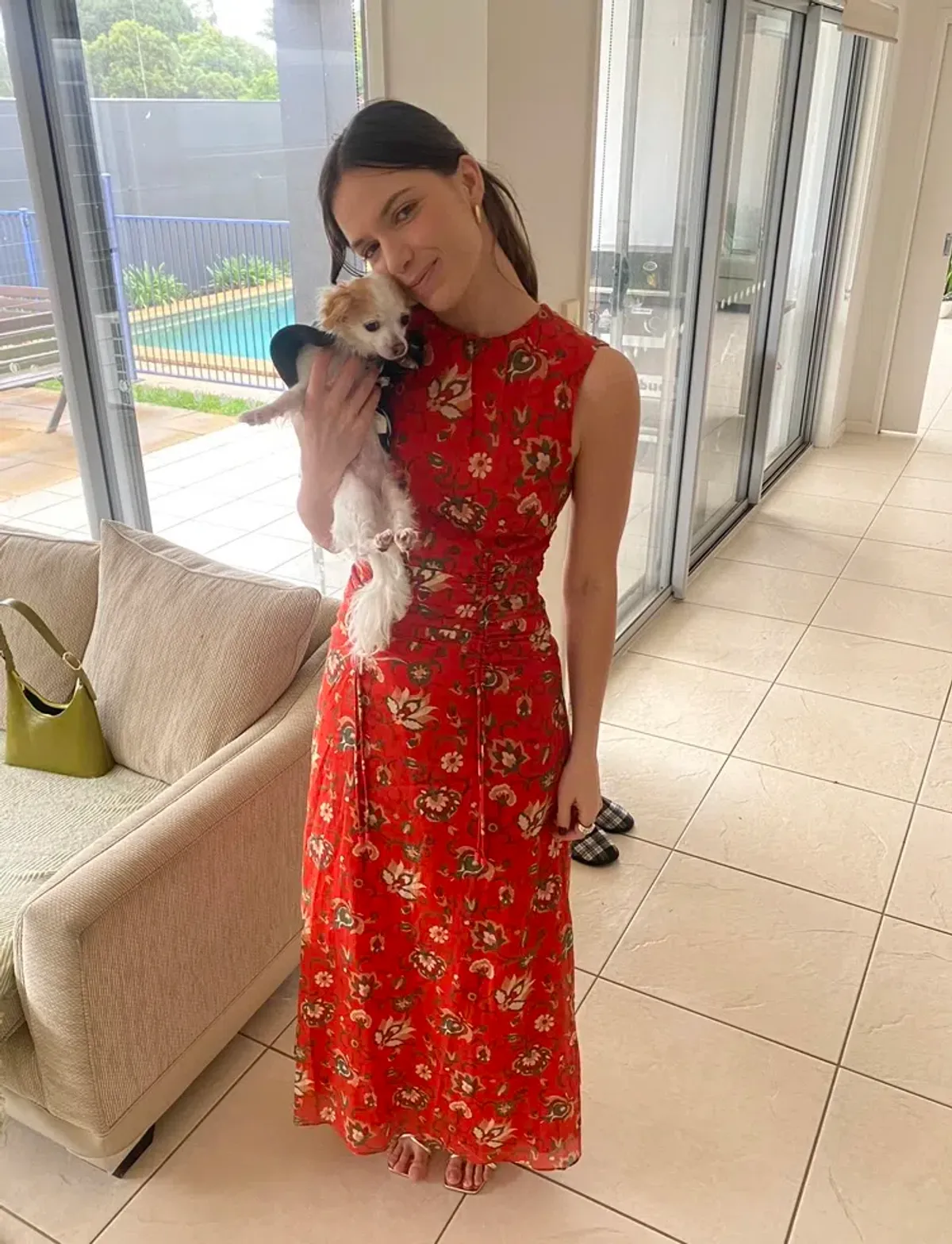 Sir the Label Reyes Dress Red Floral Size 8 - Image 3