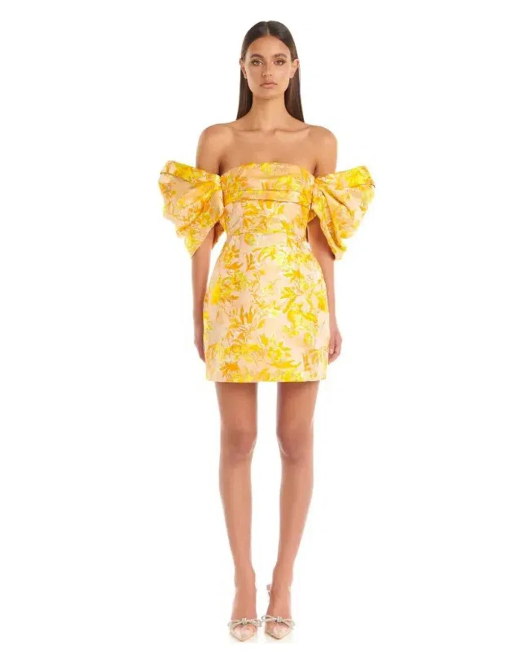 Eliya the Label Raquel Dress Floral Yellow Size 4 for rent on The Volte - main image