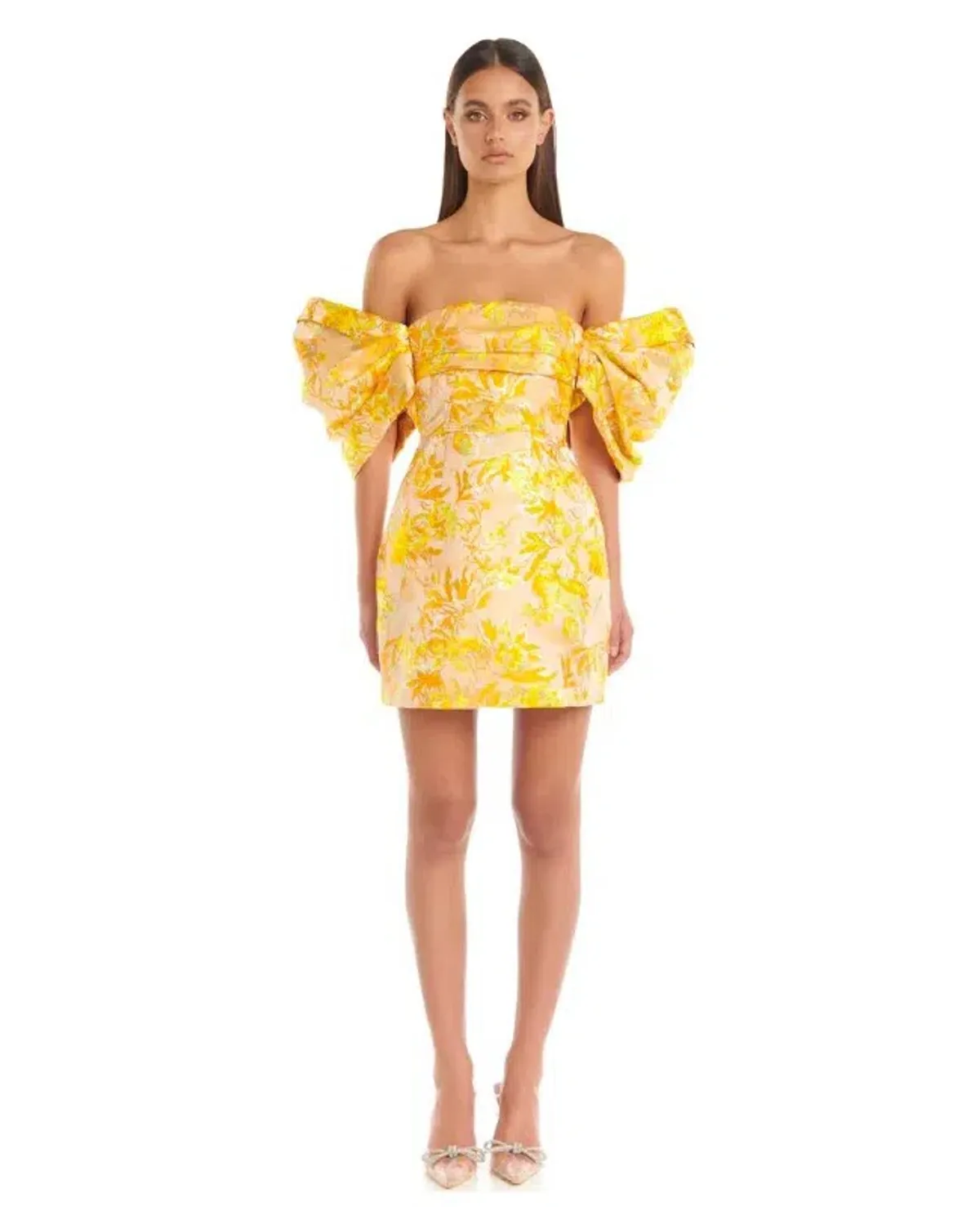 Eliya the Label Raquel Dress Floral Yellow Size 4 for rent on The Volte - main image