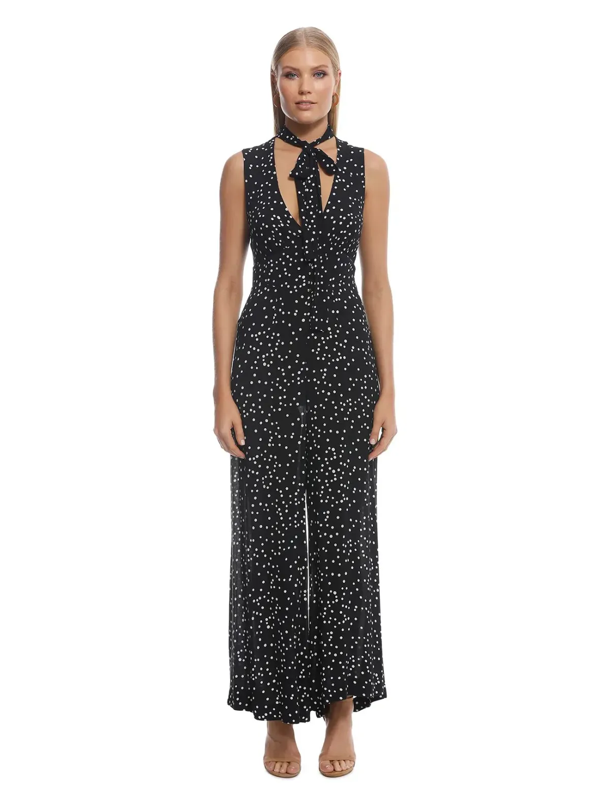Zimmermann Polkadot Jumpsuit Black Print Size 1/ AU 10 - Image 1