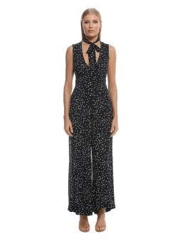 Zimmermann Polkadot Jumpsuit Black Print Size 1/ AU 10 for rent on The Volte - image 1