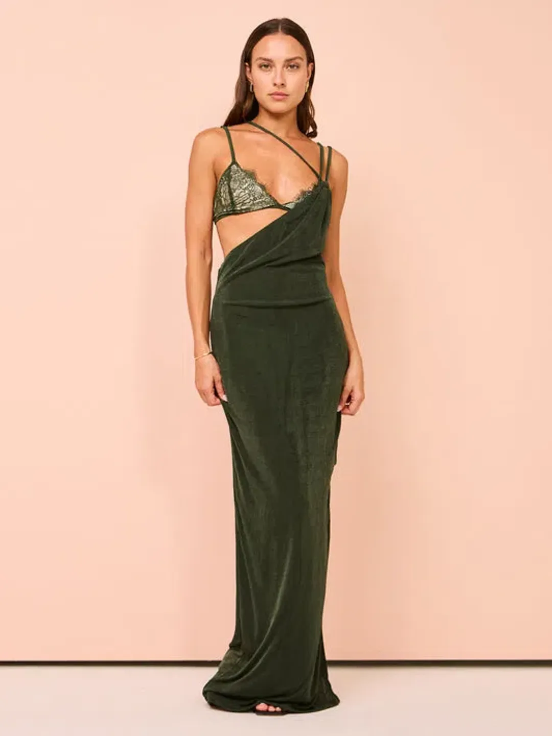 Tojha Alberta Dress in Pesto Size 8 for rent on The Volte - main image