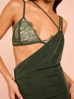 Tojha Alberta Dress in Pesto Size 8 for rent on The Volte - image 4