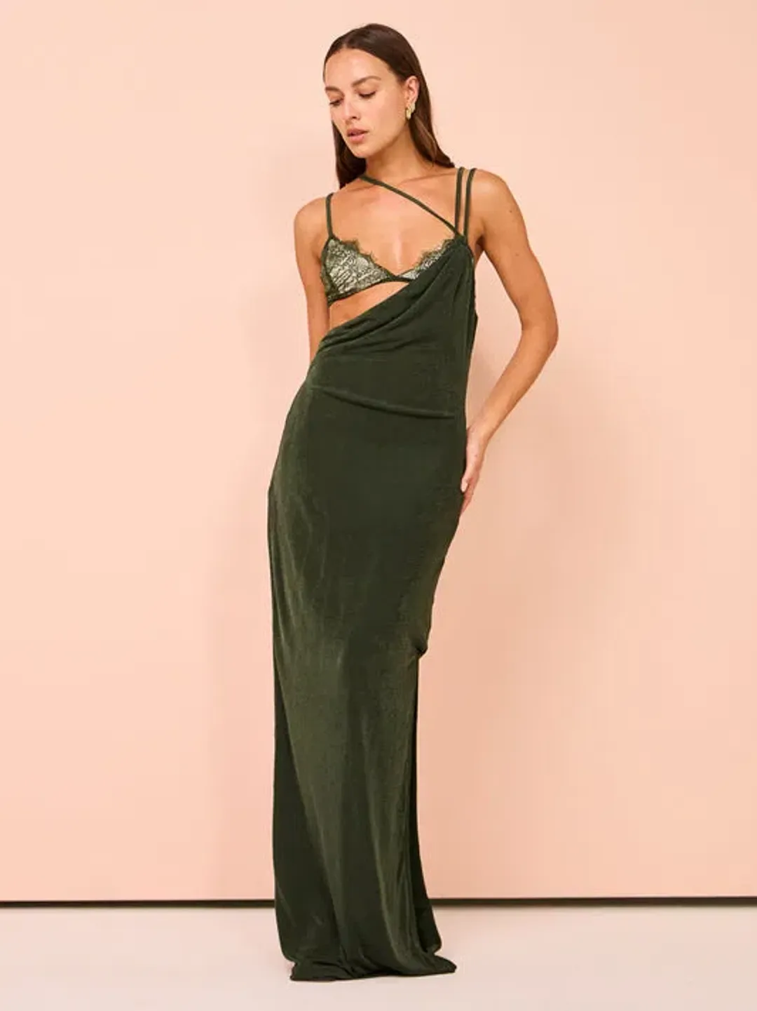 Tojha Alberta Dress in Pesto Size 8 for rent on The Volte - main image