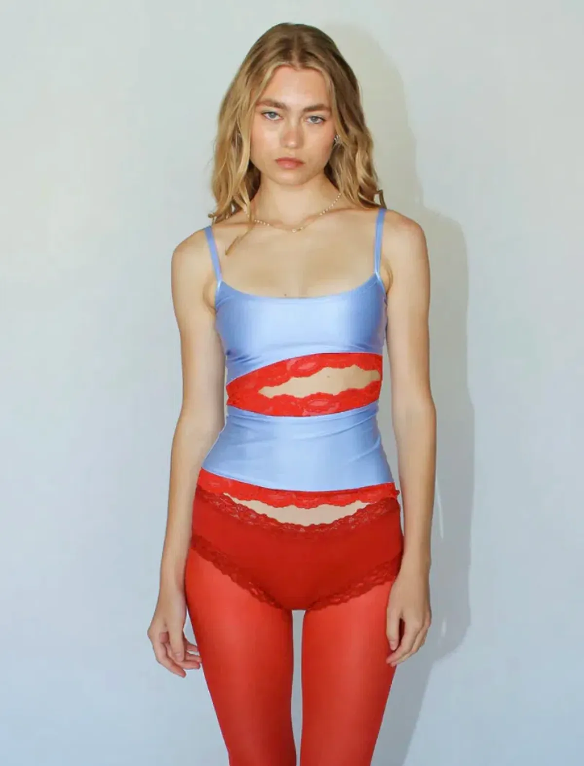 Mode Mischief Studios Flora Lace Cami in Azure Rose Size S / AU 8 - Image 2