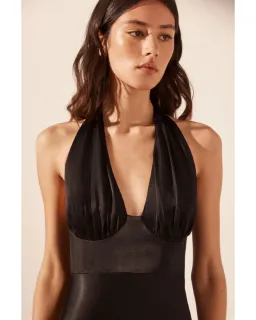 Shona Joy La Lune Halter Midi Dress Black Size AU 8 for rent on The Volte - image 2