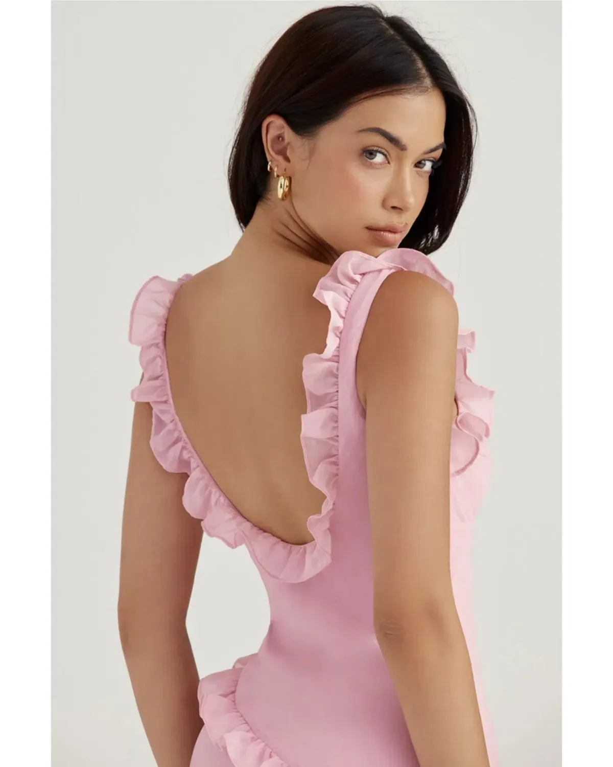 House Of CB Tania Ruffle Mini DressPink Quartz Size S / AU 8 - Image 2