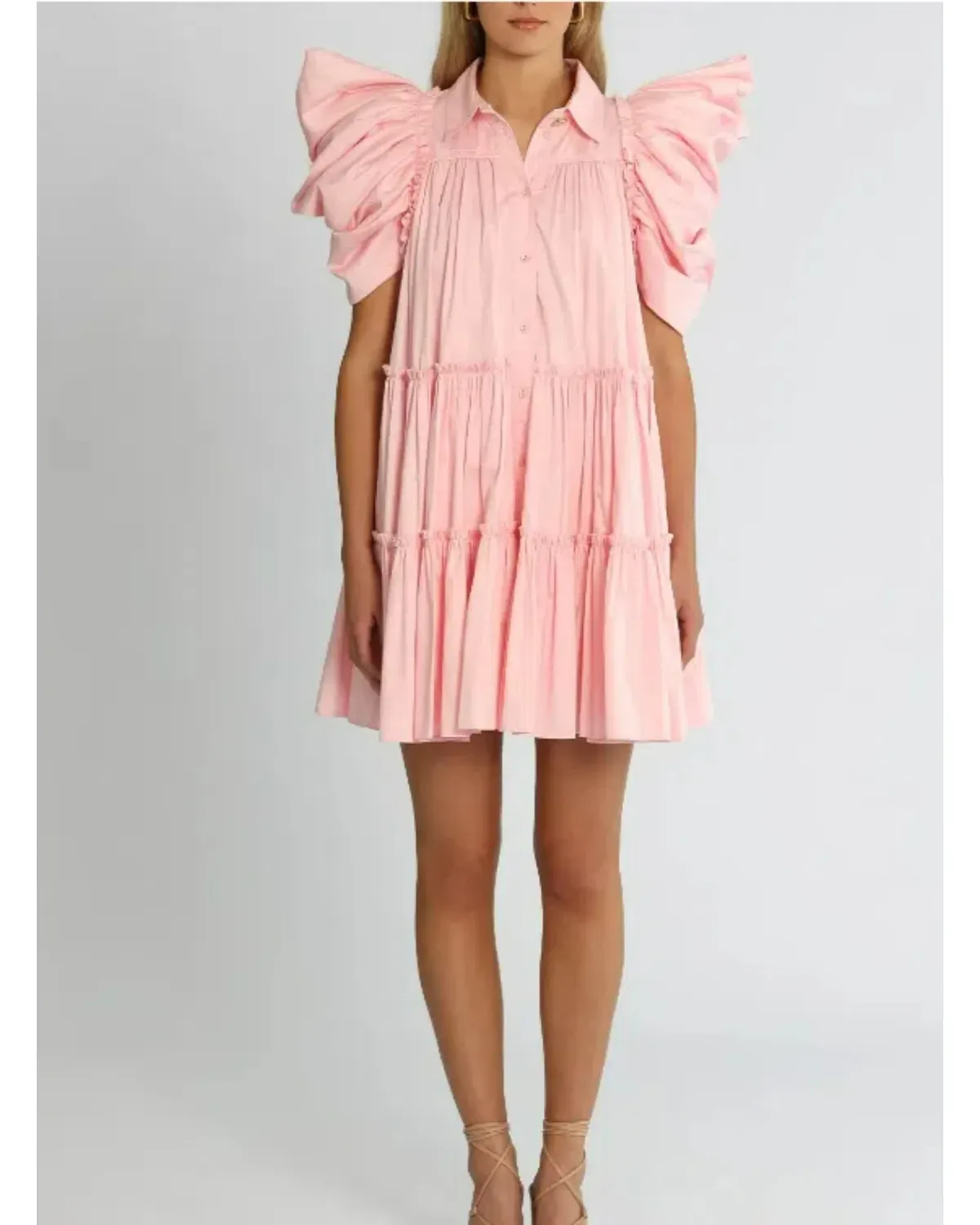 Aje Swift Butterfly Sleeve Smock Dress in Rose Pink Size AU 8 - Image 1