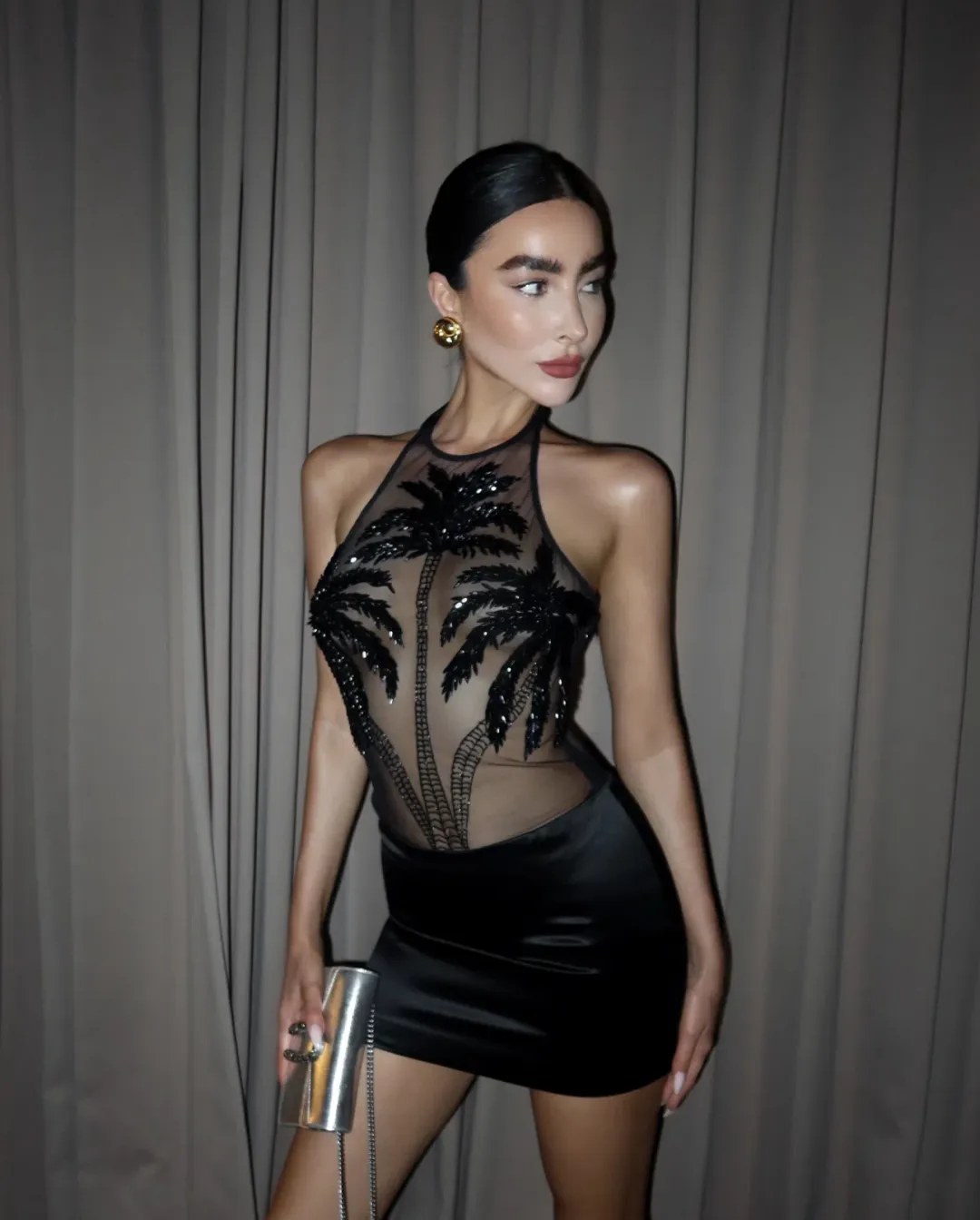 Retrofete Ondine Embellished Dress Black Size XS / AU 6 for rent on The Volte - main image