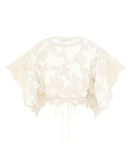 Zimmermann Golden Crochet Lace Top and Skirt Set Ivory Size 0 / AU 8 for rent on The Volte - image 4