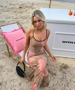 With Harper Lu Slip Dress Mesh Leopard Print Size S/ AU 8 for rent on The Volte - image 4