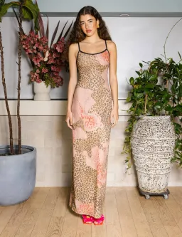 With Harper Lu Slip Dress Mesh Leopard Print Size S/ AU 8 for rent on The Volte - image 2