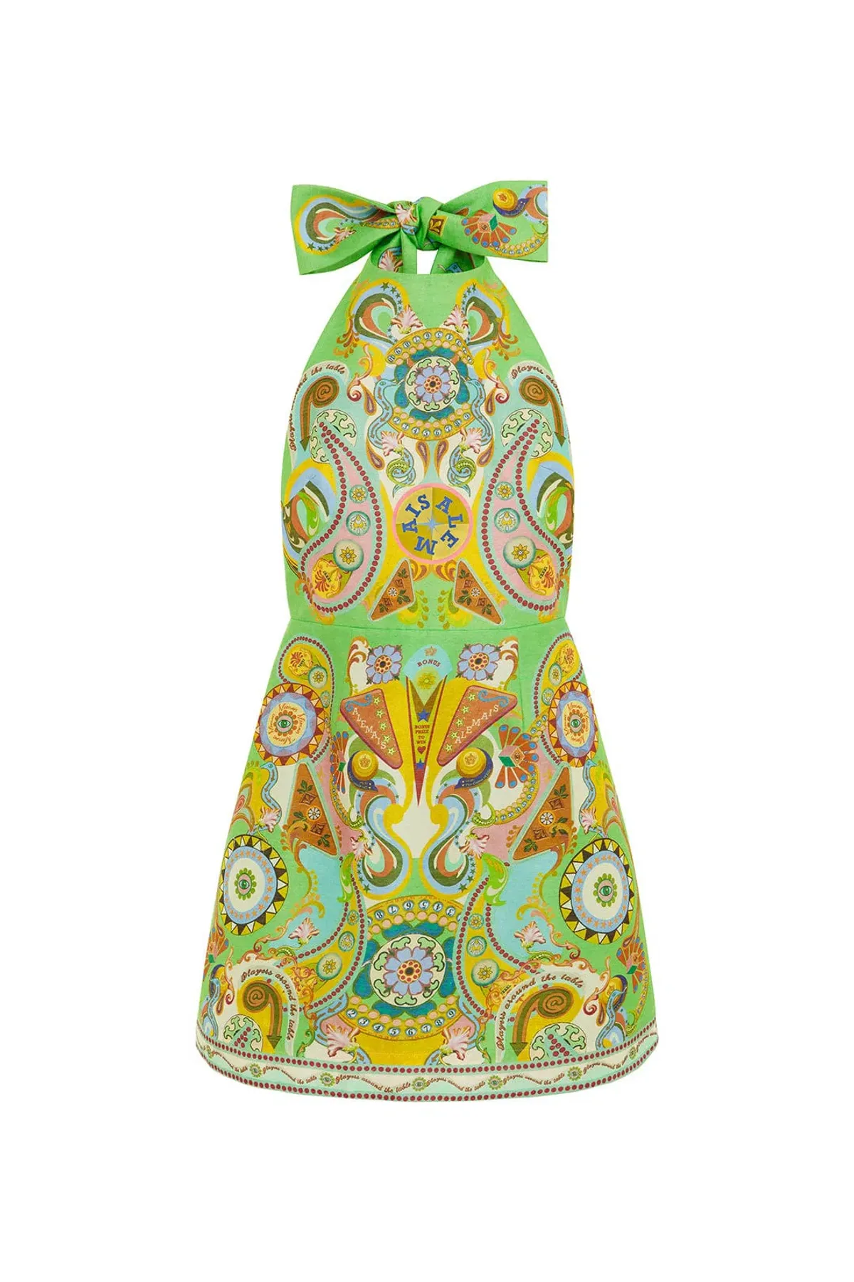 Alemais Pinball Mini Dress Green Print Size 10 - Image 3