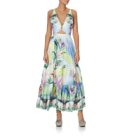 Camilla V Neck Cut Out Dress Whats Your Vice Multi Size Large / Au 16 for rent on The Volte - image 1