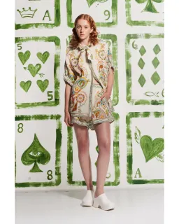 Alemais Pinball Linen Shirt and Short Set Print Size AU 8 for rent on The Volte - image 1