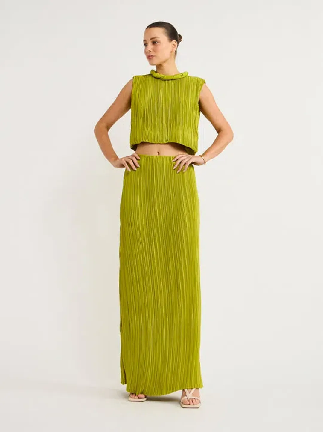 Rachel Gilbert Ziara Top and Skirt Set Green Size 18 for rent on The Volte - main image