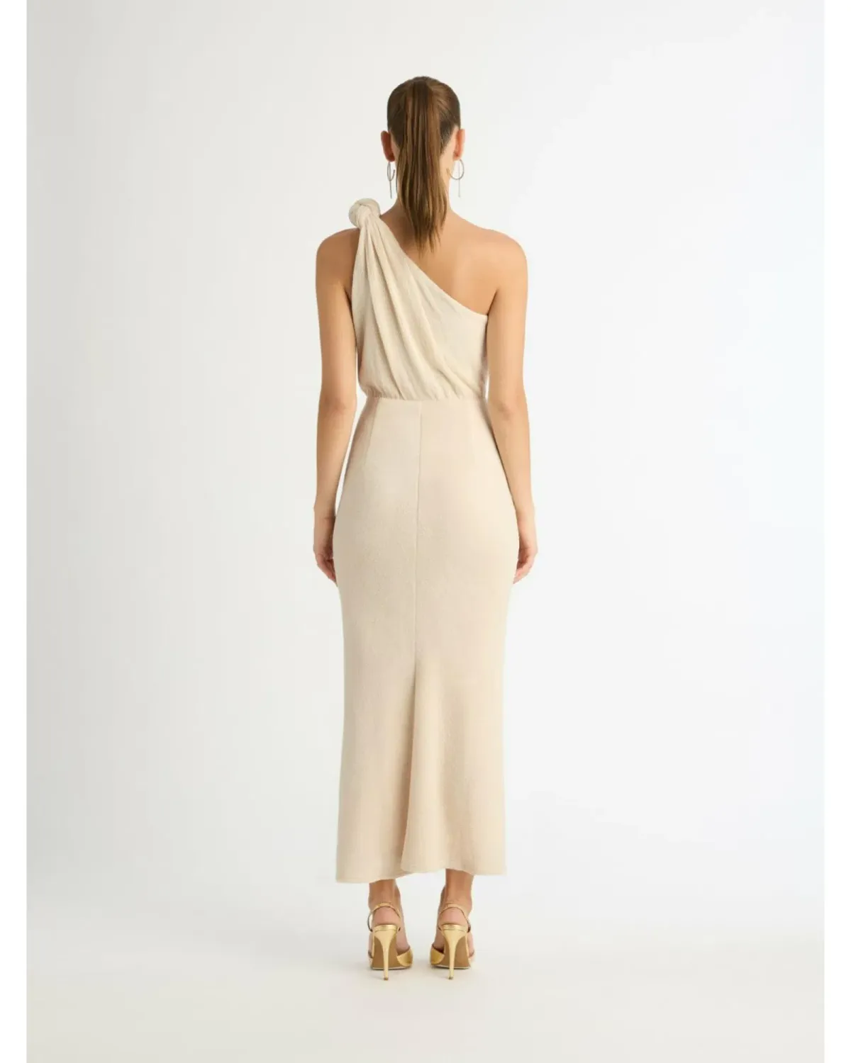 Sheike Freedom One-Shoulder Dress Neutral Size AU 8 - Image 3